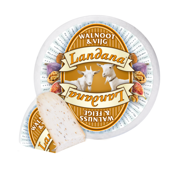Сыр Landana Geit Walnoot Ландана козий сыр с кусочками хрустящего грецкого ореха и свежим сладким инжиром