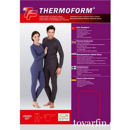 Термобелье комплект унисекс (кофта + штаны) Thermoform Антрацит L Rus 48-50