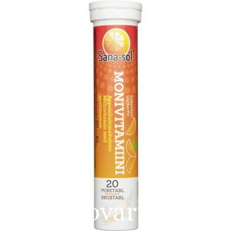 Шипучие витамины Sanasol Monivitamiini Апельсин 20 таблеток